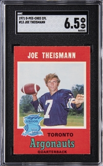 1971 O-Pee-Chee CFL #13 Joe Theismann Rookie Card - SGC EX-NM+ 6.5